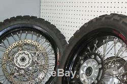 06-17 Suzuki DRZ400SM Wheel Set With Tires And Brake Rotors (P-38)