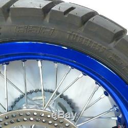 07-19 Suzuki DRZ400SM DRZ400 17 Blue Excel Supermoto Front Rear Wheel Set EQ