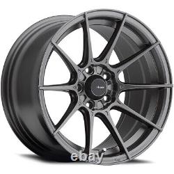 15x7 +35 Advanti Racing Storm S1 4x100 Matte Grey Wheels (Set of 4)