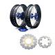 17&17 Supermoto Complete Wheel Set Rims Hubs Rotors Blue Suzuki Drz400sm 05-17