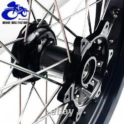 17&17 Supermoto Spoked Wheel Set Rims Hub Cush Drive DRZ400SM 2005-2017 Black