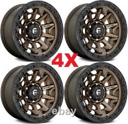 17 Fuel Covert Bronze Wheels Rims Tires Gripper At 285 70 17 Package Set