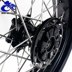 17 Supermoto Wheel Black Rims Hub Cush Drive Set For Suzuki DRZ400SM 2000-2020