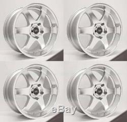 17x8 Enkei ST6 5x127 10 Silver Machined Wheels Rims Set(4)