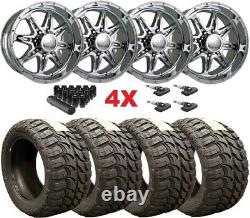 18 Chrome Wheels Rims Tires 33 12.50 18 Mt 2500 3500 Sierra Silverado 8