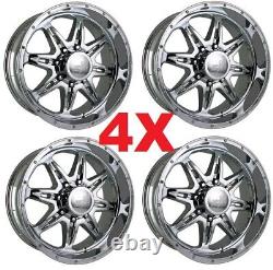 18 Chrome Wheels Rims Tires 35 12.50 18 Mt 2500 3500 Sierra Silverado 8