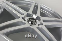 18x8 Enkei RSF5 5x100 +45 Silver Machined Wheels Rims Set(4)