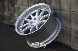 18x9.5 5x100 +35 AODHAN DS02 18 Silver Machined Face Wheels (Set of 4)