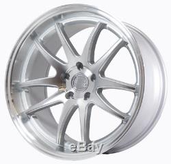 18x9.5 5x100 +35 AODHAN DS02 18 Silver Machined Face Wheels (Set of 4)