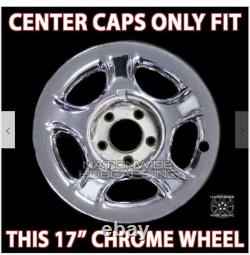 1997-2004 Ford Expedition F150 17 Chrome Wheel Center Hub Caps Lug Nut Covers