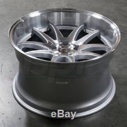 19 Aodhan DS02 19x9.5 / 19x11 +22 5x114.3 Silver Machined Staggered (Set of 4)