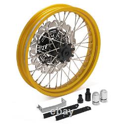 19''x17'' Black Hub Gold Rim Front Rear Wheels Spokes Disc set for Honda CB400X