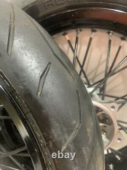 2008 suzuki drz400sm Wheel Tires Rim Front Back Set Excel Wrapped Spokes Pirelli