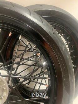 2008 suzuki drz400sm Wheel Tires Rim Front Back Set Excel Wrapped Spokes Pirelli