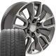 20 5916 Rims And Goodyear Tires Set Fit Tahoe Silverado Rst Gunmetal Machined