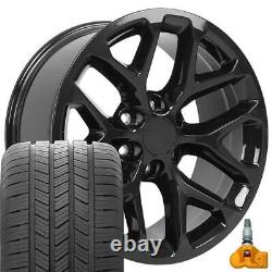 20 Black 5668 Rims Goodyear Tires TPMS SET Fits Sierra Yukon CV98 20x9