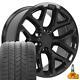 20 Black 5668 Rims Goodyear Tires Tpms Set Fits Silverado Tahoe Cv98 20x9