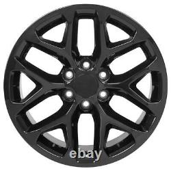 20 Black 5668 Rims Goodyear Tires TPMS SET Fits Silverado Tahoe CV98 20x9