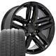 20 Black 5911 Wheels & Goodyear Tires Set Fits Escalade Sierra Yukon
