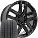 20 Black 5913 Nzt Wheels & Bridgestone Tires Set Fits Escalade Sierra Yukon