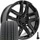 20 Black 5913 Wheels & Bridgestone Tires Tpms Set Fit Suburban Tahoe Silverado