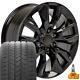 20 Black 5916 Wheels, Goodyear Tires Tpms Set (4) Fits New Silverado Sierra