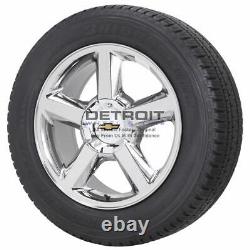 20 Chevrolet Silverado 1500 Pvd Bright Chrome Wheels Rims & Tires Oem Set 4