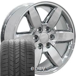 20 Chrome 5420 Wheels & Goodyear Tires Set Fit Silverado Tahoe