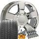 20 Chrome 5651 Wheels Goodyear Tires Lugs Tpms Set Fit Sierra Yukon Cv79