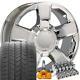 20 Chrome 5651 Wheels Goodyear Tires Lugs Tpms Set Fit Silverado Tahoe Cv79
