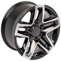 20 Mach'd Black 5911 Wheel & Goodyear Tires Set Fit Escalade Sierra Yukon