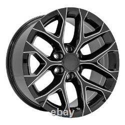 20 Milled Black Snowflake Wheels Goodyear Tire TPMS Set Fits Silverado Tahoe