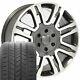 20 Wheel Tire Set Fit Ford Expedition Gunmetal Rims Mach'd Gy Tires 3788