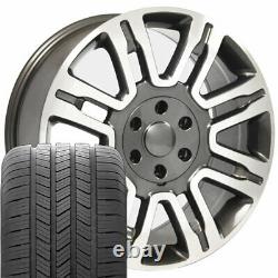 20 Wheel Tire SET Fit Ford Expedition Gunmetal Rims Mach'd GY Tires 3788