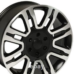 20 Wheel Tire SET Fit Ford Expedition Style Rims Black Mach'd 3788 GY Tires