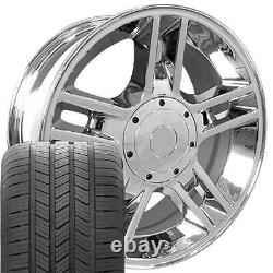 20 Wheel Tire SET Fit Ford F-150 Harley Style 5 Lug Chrome Rims GY Tires 3410