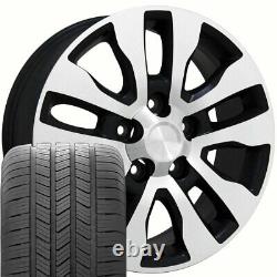 20 Wheel Tire SET Fit Toyota Tundra Style Black Mach'd Rims GY Tires 69533