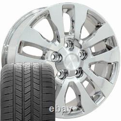 20 Wheel Tire SET Fit Toyota Tundra Style Chrome Rims 69533 GY Tires