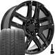 20 In Black 5913 Nzt Rims & Goodyear Tires Tpms Set Fit Suburban Tahoe Silverado