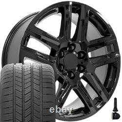 20 in Black 5913 NZT Rims & Goodyear Tires TPMS Set Fit Suburban Tahoe Silverado