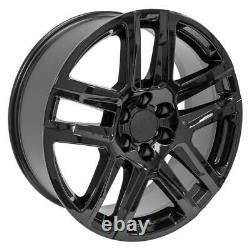 20 inch Black 5913 NZT Rims & Goodyear Tires Set Fits Escalade Sierra Yukon
