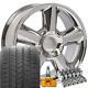 20 Inch Chrome 5308 Rims Goodyear Tires Tpms Set Fit Sierra Yukon