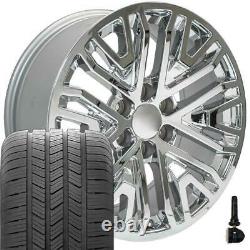 20 inch Chrome 5906 Rims & Goodyear Tires SET Fit Chevy Silverado Tahoe Suburban