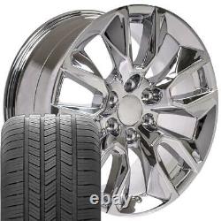 20 inch Chrome 5916 Wheels & Goodyear Tires SET Fit GMC Sierra Yukon 2337622