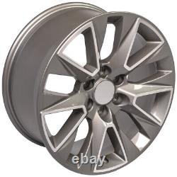 20 inch Silver Machined 5919 Rims & Goodyear Tires SET Fits Tahoe Silverado 20x9
