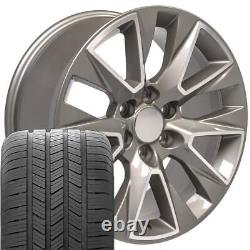 20 inch Silver Machined 5919 Rims & Goodyear Tires SET Fits Yukon Sierra 20x9