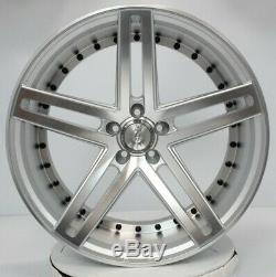 20x8.5/20x10 5x108 +25 Staggered Silver Wheels 20 Inch Rims Set 4 Open Box