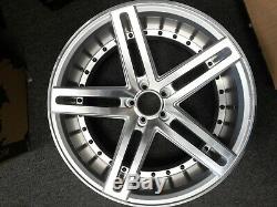 20x8.5/20x10 5x108 +25 Staggered Silver Wheels 20 Inch Rims Set 4 Open Box