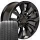 20x9 23377015 Gloss Black Wheel & Gy Tire Set Fits 2019 Gmc Sierra 1500