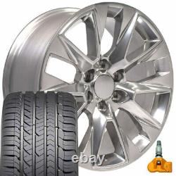 20x9 5920 Polished Wheel, GY Tire, TPMS SET fit GMC Yukon 1500 LTZ Rims